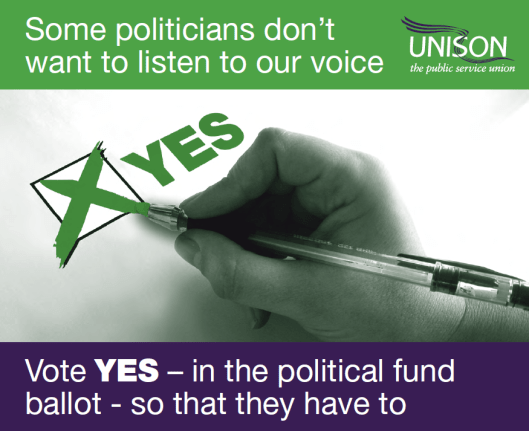 Some politications don't want to listen to our voice; vote YES in the political fund ballot so that they have to